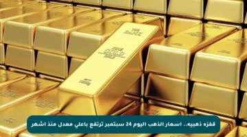 قفزة ذهبية.. أسعار الذهب اليوم 24 سبتمبر ترتفع بأعلى معدل منذ أشهر